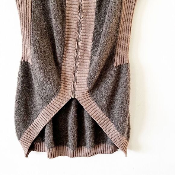 Oblique Italy Bodycon Sweater Tunic Mini Dress Size 2 Alpaca Blend Zip Front - Picture 5 of 9